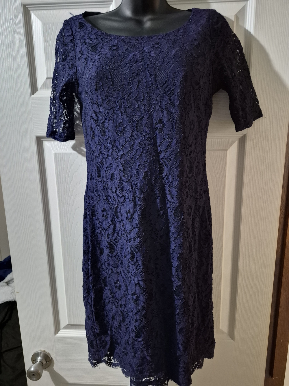 Dana Buchman Navy Lace Midi Dress
